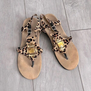 VIONIC Suede and Fur Strap Sandal, Size 8